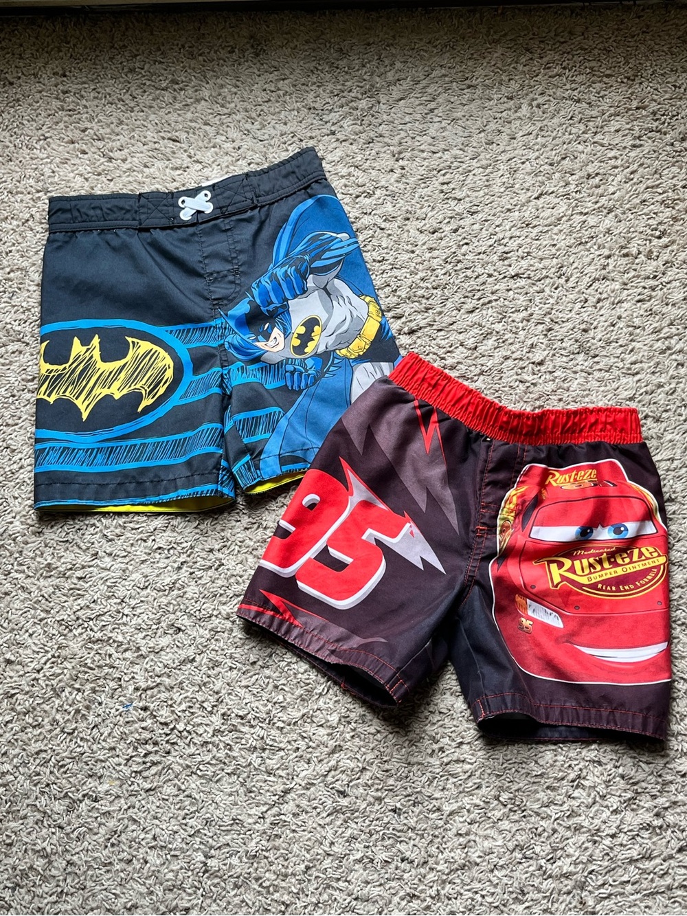 Batman & Lightning McQueen Kids Swim Shorts Set